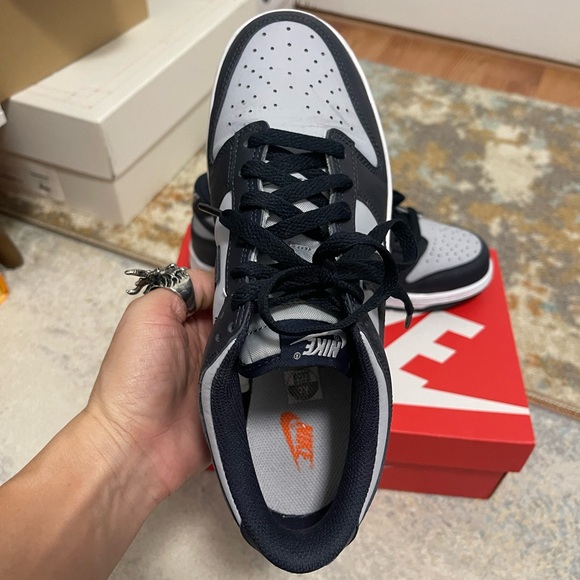 Youth Sz 7Y (Euro Sz 40) Nike Dunk Low Georgetown Shoes Wolf Grey/Dark Obsidian - Picture 11 of 16